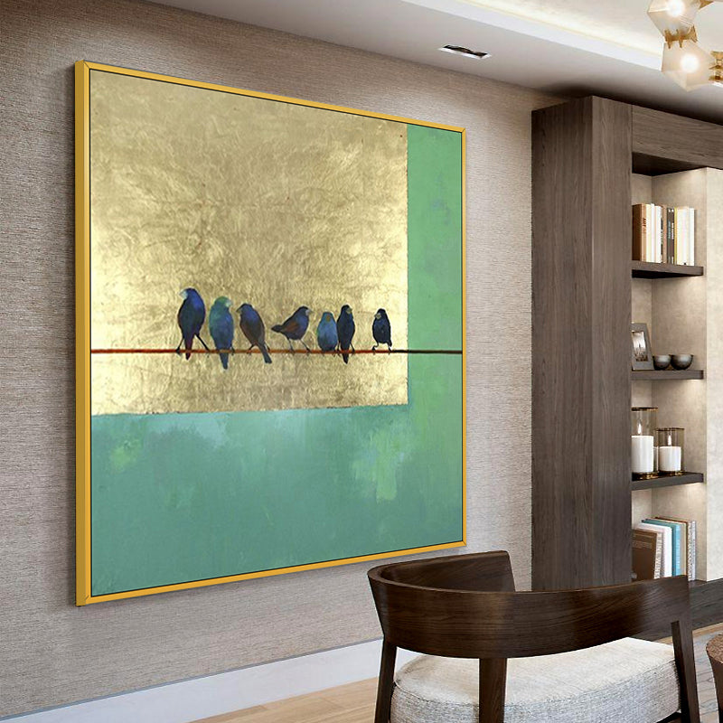 Auspicious Birds-Wall-Art-Framed-Canvas-Hand-Painting-TheArtify