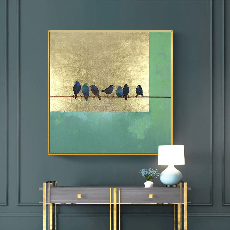 Auspicious Birds-Wall-Art-Framed-Canvas-Hand-Painting-TheArtify