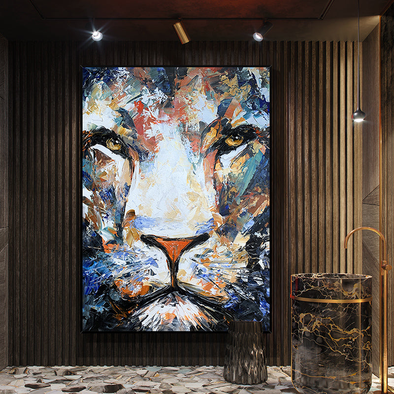 A Lion-Wall-Art-Framed-Canvas-Hand-Painting-TheArtify