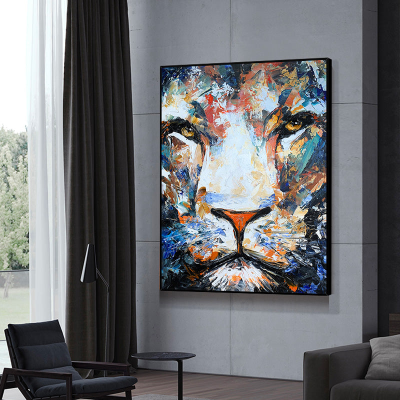 A Lion-Wall-Art-Framed-Canvas-Hand-Painting-TheArtify