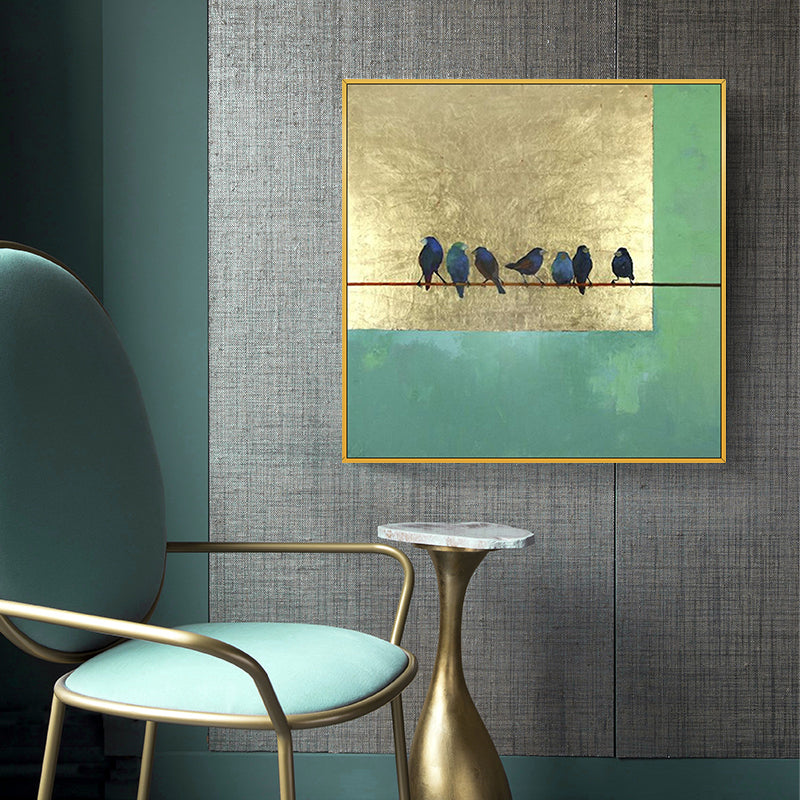 Auspicious Birds-Wall-Art-Framed-Canvas-Hand-Painting-TheArtify